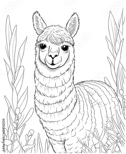 llama coloring pages for kids