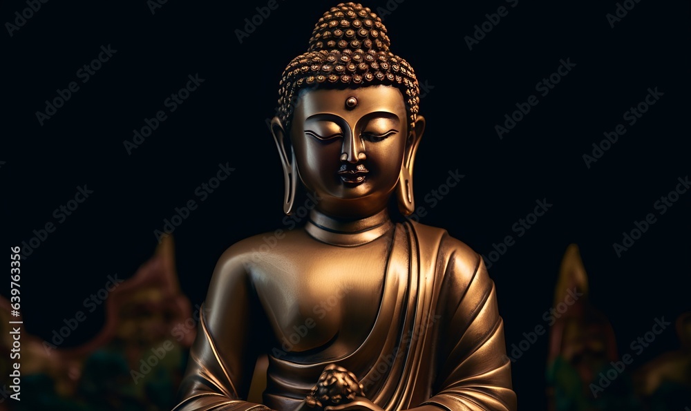 Buddha statue sculpture. inner meditation, Generative AI