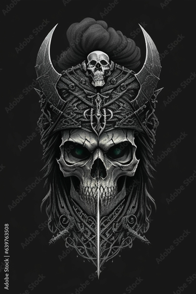 skull line art design logo illustration digital illustration painting artwork