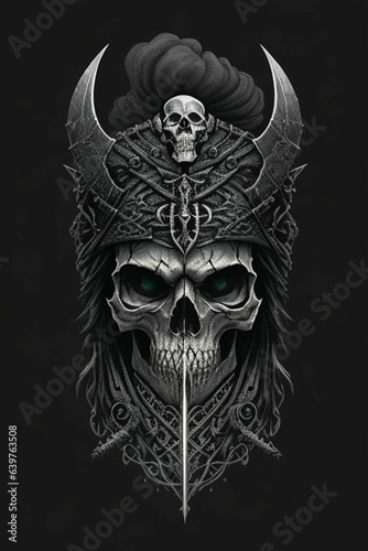 skull line art design logo illustration digital illustration painting artwork