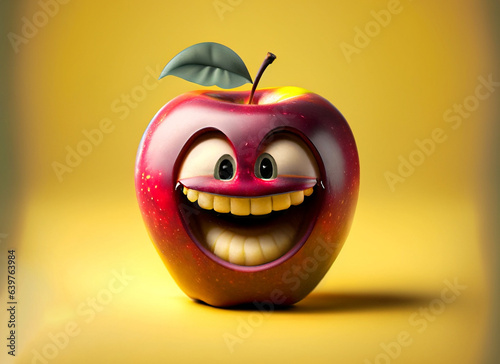 Smile Apple On Yellow Background World Smile Day