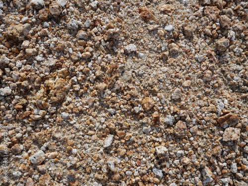 Canvas Print Small rocks about to decompose into sand, top view