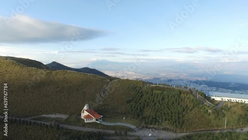 Aerial View from Quito Ecuador Teleferico City TelefériQo Pichincha Drone DJI Phantom