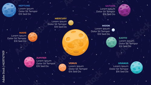 Universe planets and space concept illustration of our solar system