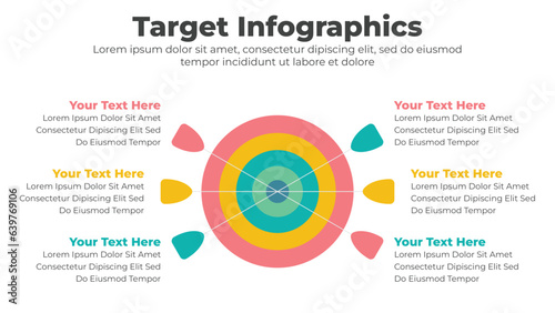 3d target arrow set for business infographic for presentation
