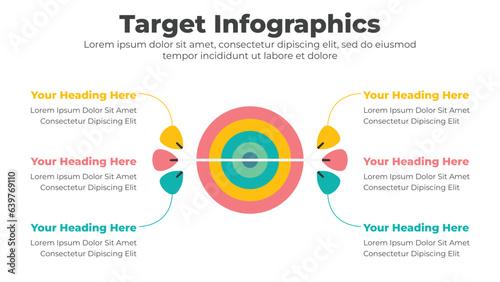 Business infographics with target and arrow
