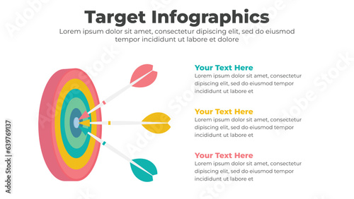 Business infographics with target and arrow