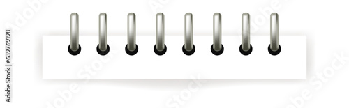 Bookbinder, spiral silver wire for notebook page