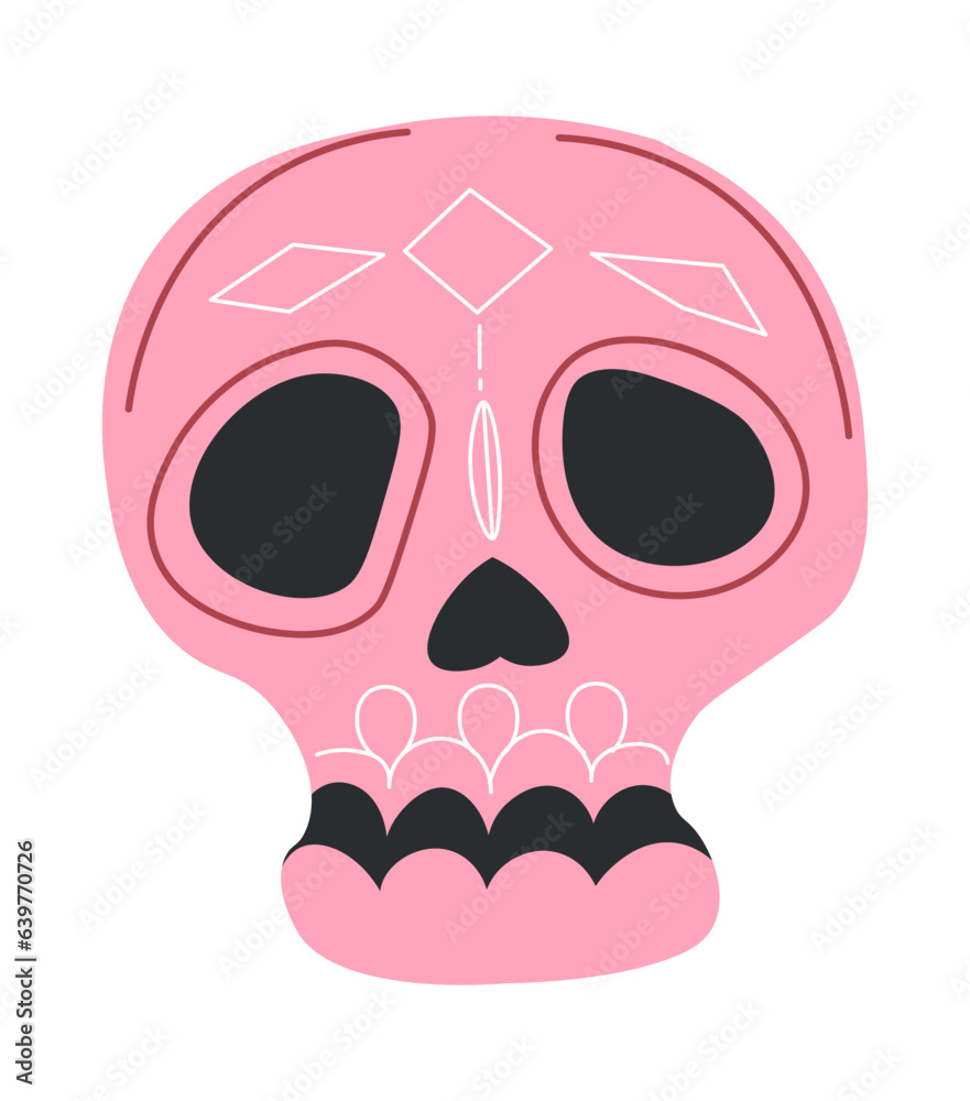 Skull with geometric prints, decorative ornament Skull with geometric prints, decorative ornament