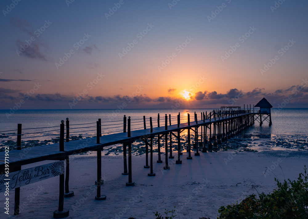 sunrise on the paje beach