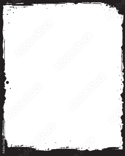 Detailed Grunge Photo frame in Black and white & Texture Background.