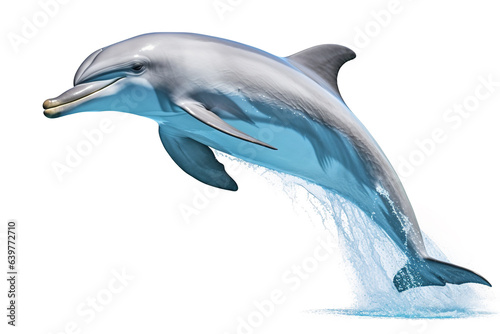 Tableau sur toile Image of bottlenose dolphin on white background