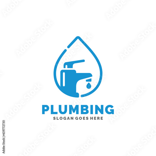 Plumbing logo design vector illustration