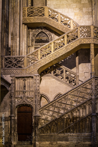 staircase to the door of a cathedral library