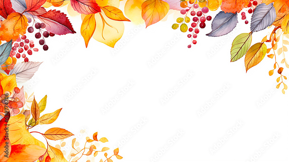 Watercolor style fall harvest card design