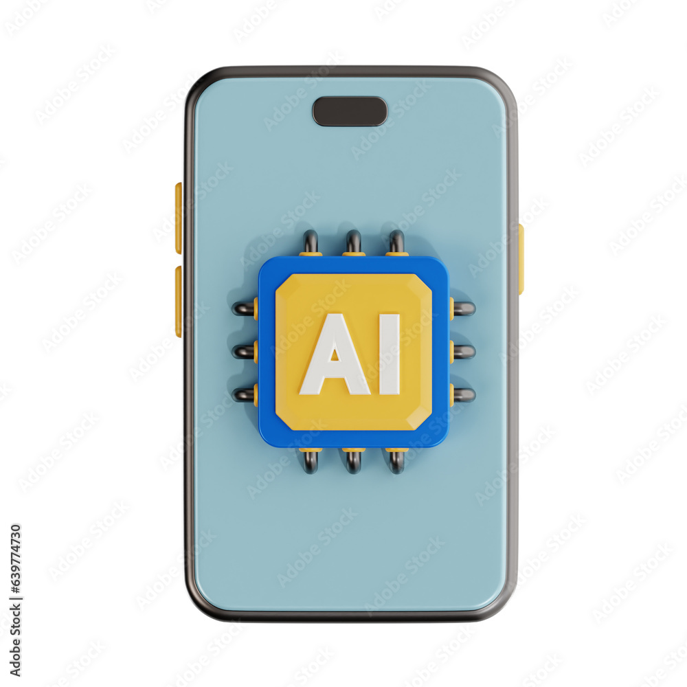 ai smartphone 3d, high quality render, transparent background ...