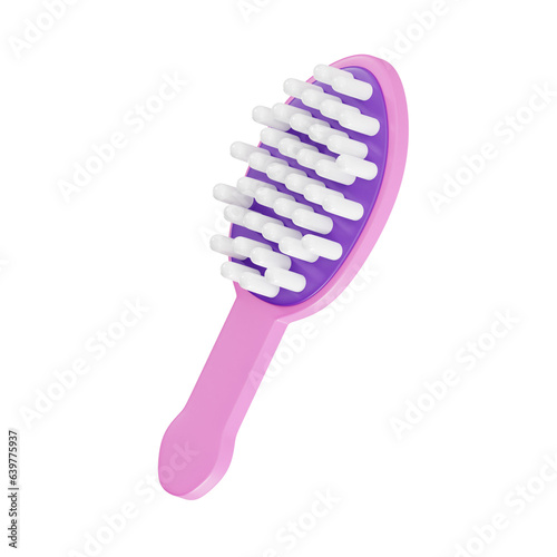 hair comb 3d, high quality render, transparent background, cosmetic 3d pack