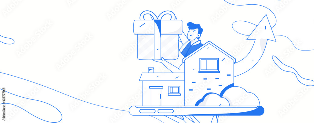 Home loan flat vector concept operation illustration
