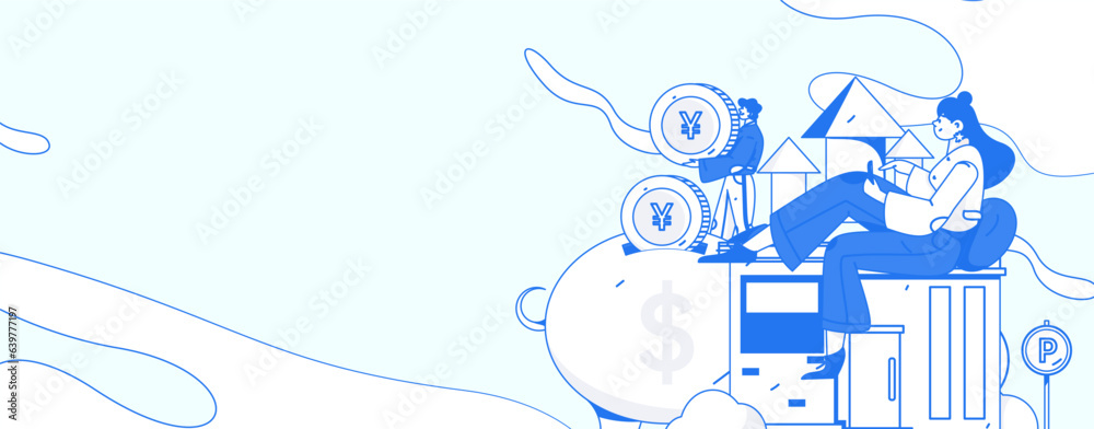 Obraz premium Home loan flat vector concept operation illustration