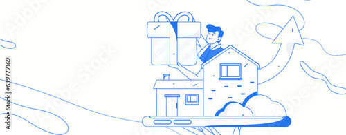 Home loan flat vector concept operation illustration
