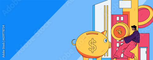 Home loan flat vector concept operation illustration
