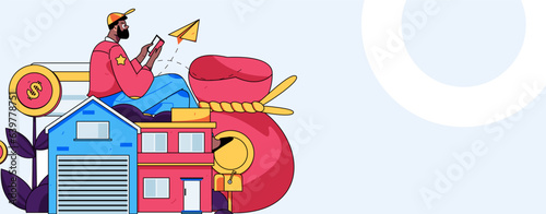 Home loan flat vector concept operation illustration
