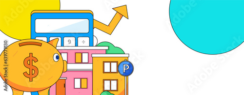 Home loan flat vector concept operation illustration
