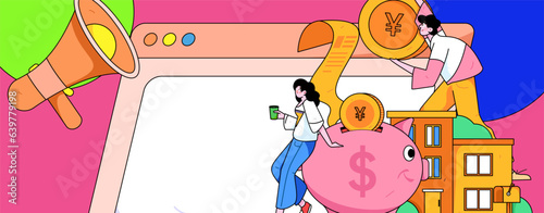 Home loan flat vector concept operation illustration
