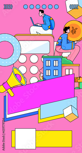 Home loan flat vector concept operation illustration
