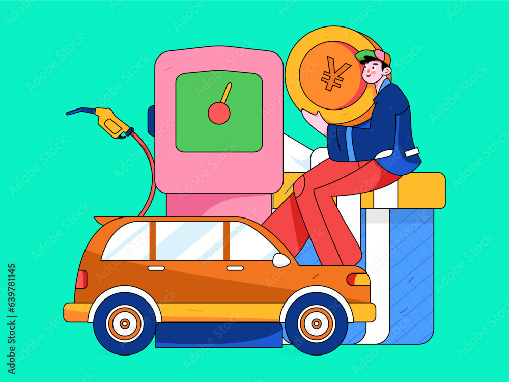 Vector internet operation hand-drawn illustration of people getting discounts for car refueling
Vector internet operation hand-drawn illustration of people getting discounts for car refueling