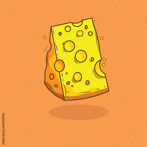 Illustration Vector graphic of slice cheese