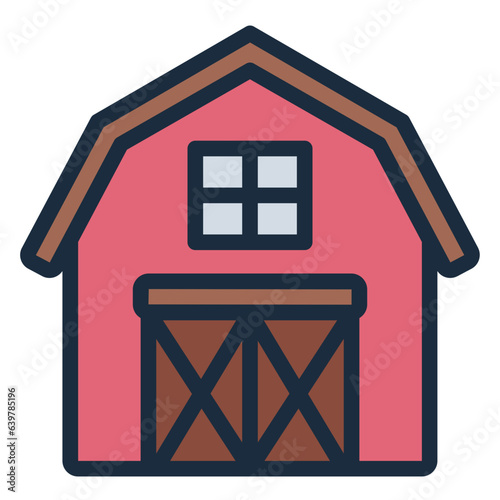 Barn for farming agriculture  filled line icon