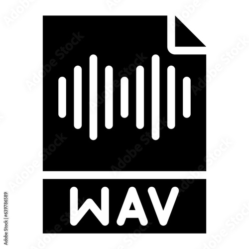 Wav File solid glyph icon