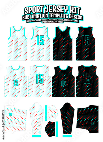 Sharp Red Stripes Jersey Design Sportswear Pattern Template