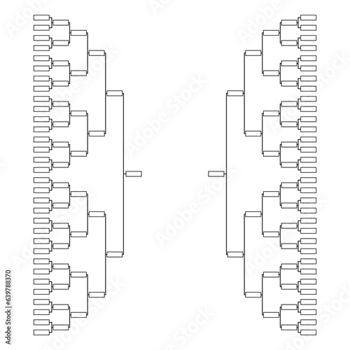 Set of Bracket sport tournament, blank elimination event sign, playoff match vector illustration