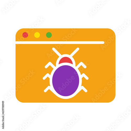 Website with bug line icon. Web design, internet, Vector colored icon on a white background for business