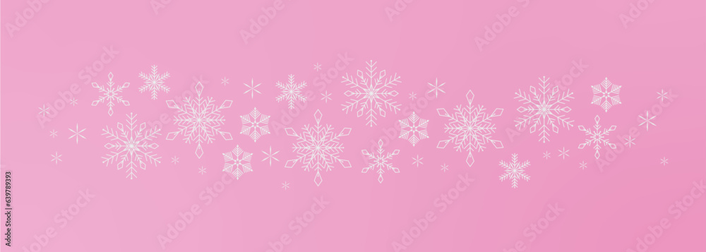 Snowflakes garland simple winter banner