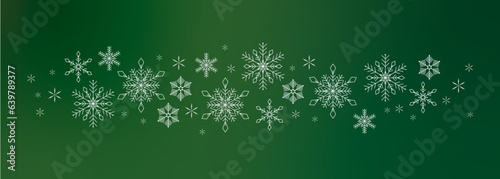 Snowflakes garland simple winter banner