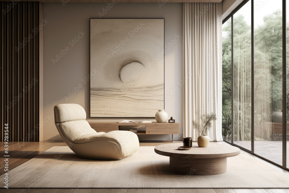 custom made wallpaper toronto digitalLuxurious minimalist living room in beige