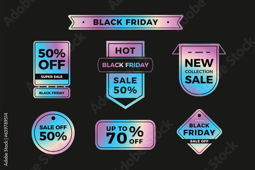 Black friday set of sale labels
