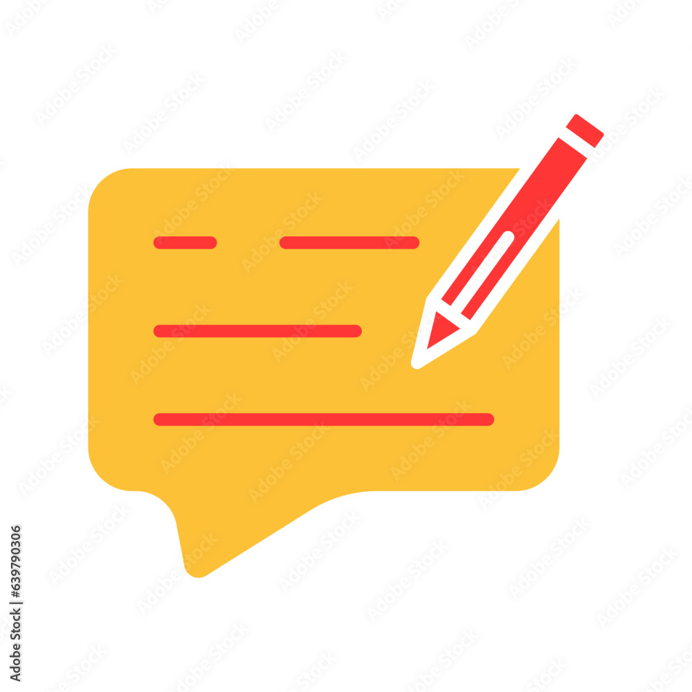 Dialog box with pen line icon. Correspondence, communication, chatting, online, internet, email. Vector colored icon on a white background for business Dialog box with pen line icon. Correspondence, communication, chatting, online, internet, email. Vector colored icon on a white background for business