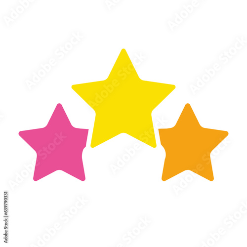 Rating multicolored stars line icon. Favorites  likes  score  quality  dignity. Vector colored icon on a white background for business