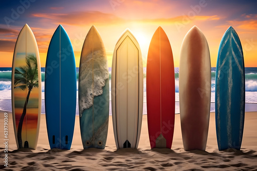 surfboards on the beach