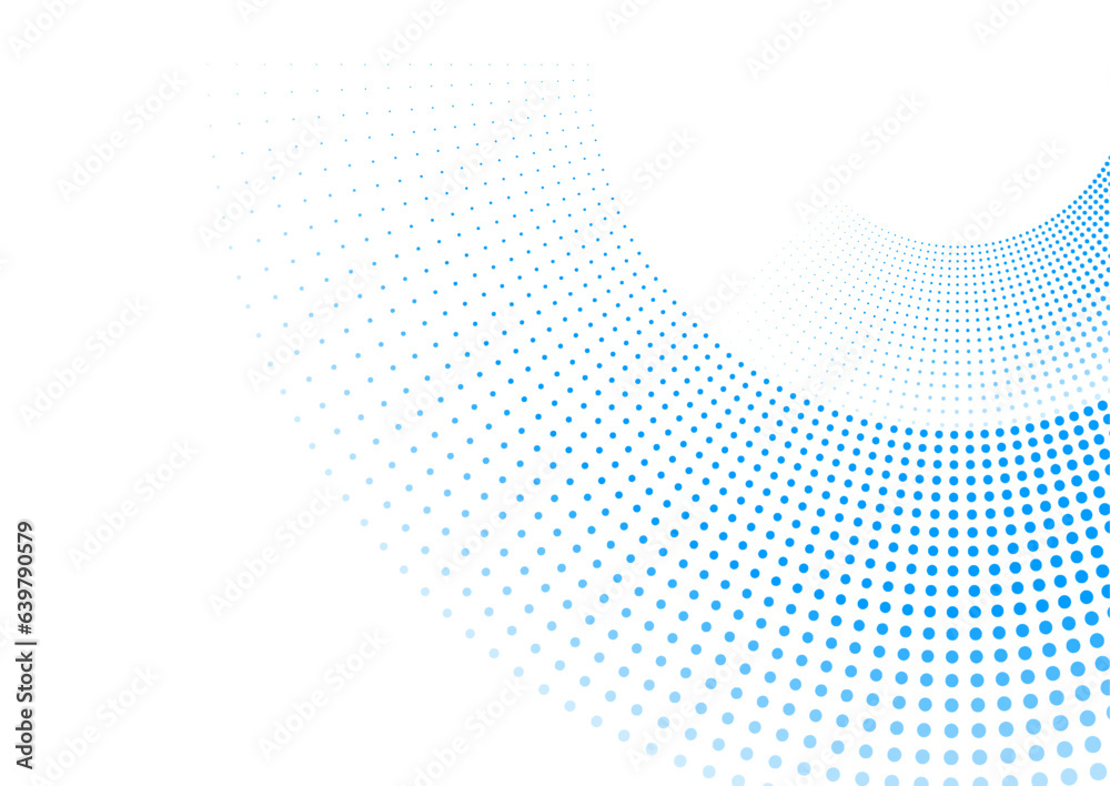 Bright blue minimal dotted lines abstract background. Geometric concept