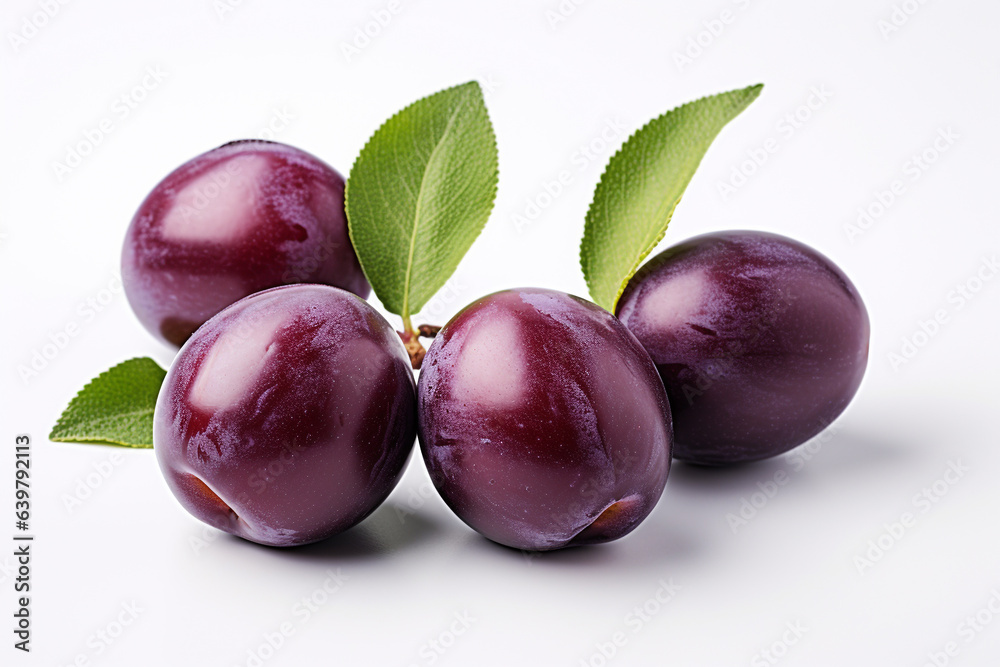 Plum on a neutral background created by artificial intelligence