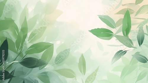 Wallpaper Mural abstract watercolor painting of a green leaves background Torontodigital.ca