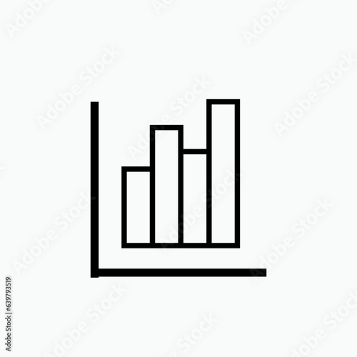 Bar Diagram Icon. Chart Within Line Art Style. Business Report  Market Analysis Symbol - Vector.