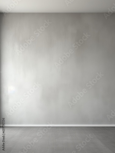 Empty room with gray blank wall, interior background