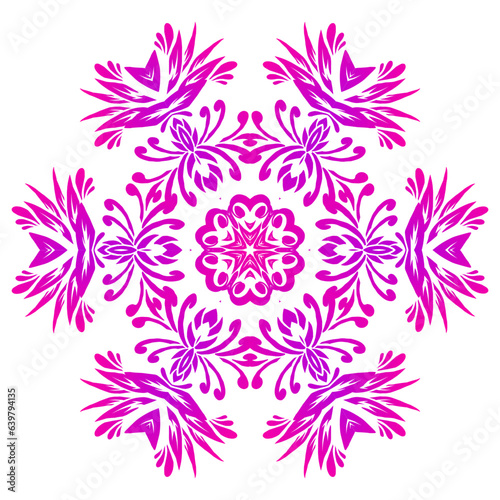 Beauty batik ethnic dayak borneo vector graphics of beautiful  gradient petals art with a luxurious and dynamic design
