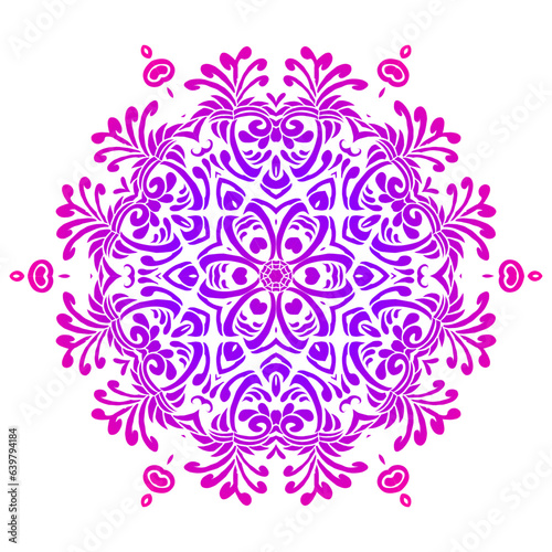 Beauty batik ethnic dayak borneo vector graphics of beautiful gradient petals art with a luxurious and dynamic design